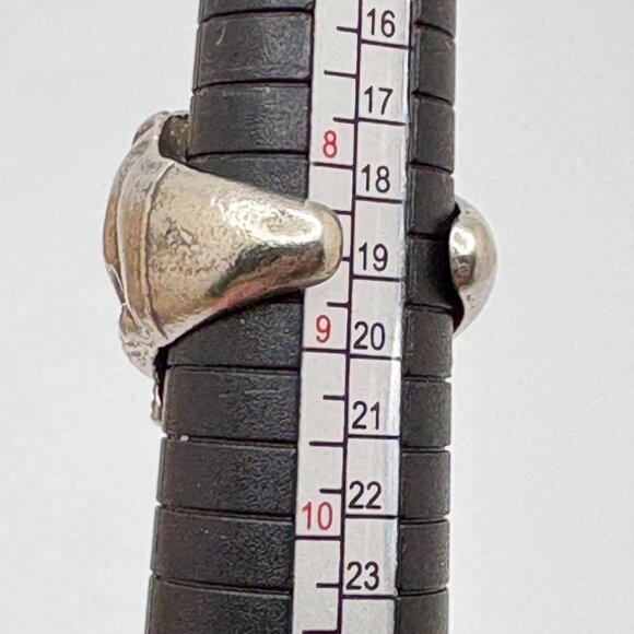 Vintage Large Skull Ring Silver Tone Bold Gothic Halloween Biker Horror Punk - Picture 5 of 8